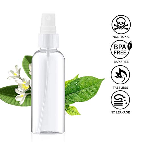 【Made in USA】 Clear 100ml(3.4oz) Refillable Sprayer Bottles Fine Mist Spray Bottle Container for Essential Oils, Travel… - Image 3