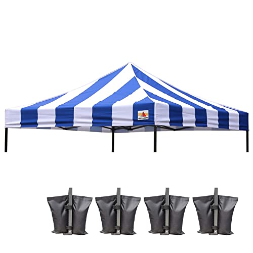 Image of ABCCANOPY Replacement Canopy Top for Pop Up Canopy Tent 8x8 Blue Stripe
