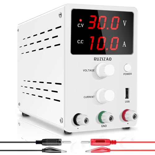 RUZIZAO Alimentation de Laboratoire 30V 10A, Alimentation Reglable Stabilisée avec Affichage LED à...
