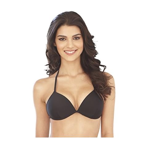 MaxCleavage Liquorice Gel Bikini Top, Black UK Size 6 Cover