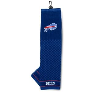 Team Golf NFL Buffalo Bills Embroidered Golf Towel Embroidered Golf Towel, Checkered Scrubber Design, Embroidered Logo