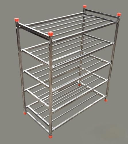 Image of Stainless Steel Shoe Rack Multilayer /Book Shelves /Multipurpose Rack (5 Shelf /Layer ss Rack)