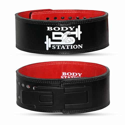 Image of Suede Leather Weight Lifting Belt for Men & Women | Lever Buckle Powerlifting Gym Belt for Back Support | Heavy Duty Workout Belt for Squats, Deadlifts