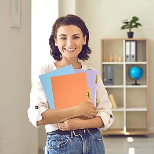 Eoout Poly File Folders12 Pack 6 Pastel Color, 1/3 Cut Tab Letter Size, 8.6 X 11.6 Inches Colored File Folders Classic Manila Folders Plastic Folders, Office Supplies File Folders #TOP4