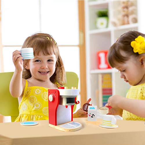 yoptote Kinderküche Zubehör Kaffeemaschine Kinder - Kinderküche Zubehör Holz Spielküche Spielzeug ab 2 3 4 Jahre… – Bild 7