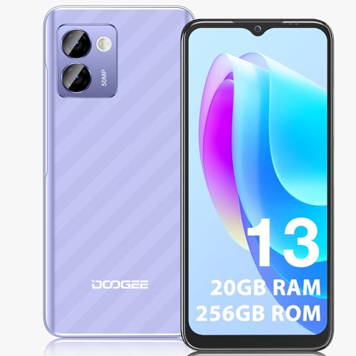 DOOGEE N50 Pro Telephone Portable, 20GB RAM+256GB ROM/TF 1TB, Caméra AI 50MP, Android 13, 6.52'' HD+, Batterie 4200mAh 18W, Widevine L1 Smartphone Pas Cher, 4G OTG/GPS/Face ID