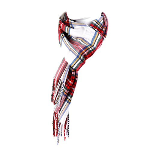 Image of Nollia Plaid Fall /Winter Scarf for Men & Women-Plaid Color Cashmere Feels Acrylic Scarves