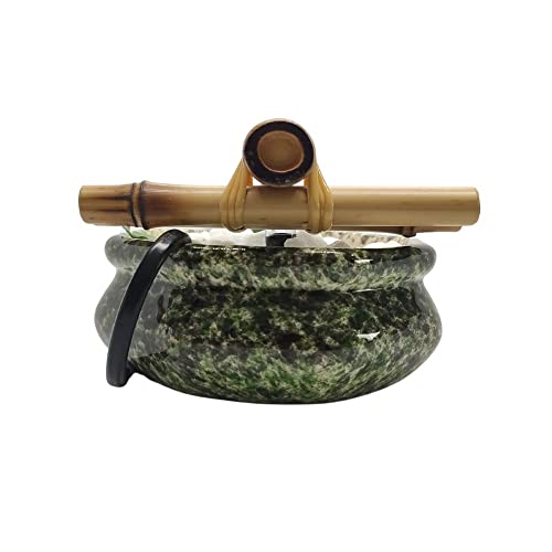 Fonte de Água Feng Shui Baguá Cascata Biqueira Verde Mármore