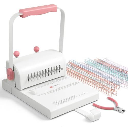 MAKEASY Binding Machine Hole Pitch 2:1 - Portable Book Binding Kit with 10PCS 5/8'' Binding Wires...