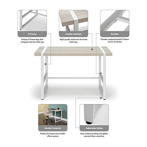 Ofm Modern Metal O-Frame Computer Desk, 48", Grey Teak #TOP3