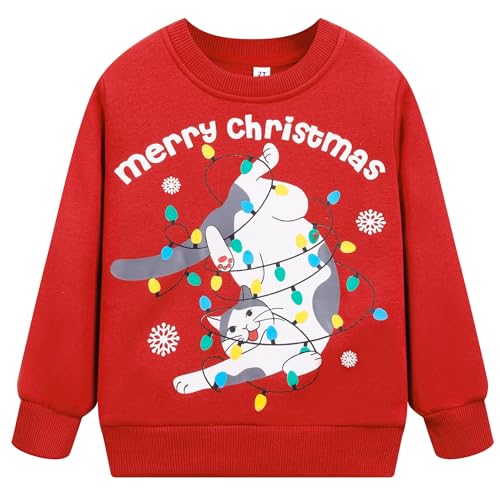 Toddler Boys Girls Christmas Sweatshirt Long Sleeve Baby Santa Claus Sweaters Xmas Winter Clothes 2-7T