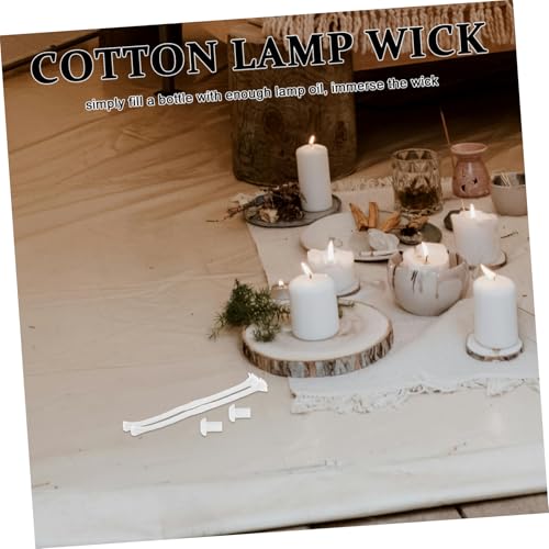 CIYODO 10sets Cotton Wick Replacement Set with Holders for Oil Lamps Alcohol Burners and Tiki Torches Teaching Demonstrations and Consistent Lighting