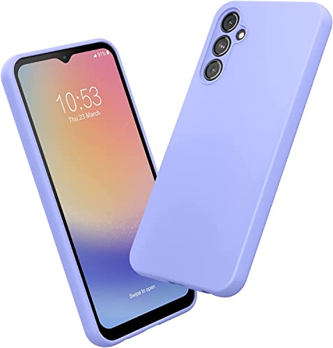 Image of DIZORO Microfiber Candy Case Compatible for Samsung A14 5G Smooth Touch Cushion Liquid Soft Silicone Gel Rubber Phone Cases Non-Slip Full Body Protective Shockproof Back Cover - Purple