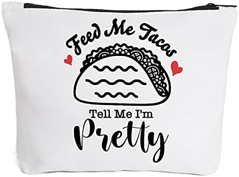 IHopes+ Funny Makeup Bag Gift for Women Best Friends Sister Taco Lover | Cute Taco Makeup Zipper Pouch Bag Cosmetic Travel Accessories Bag Toiletry Case Gifts for Birthday Christmas