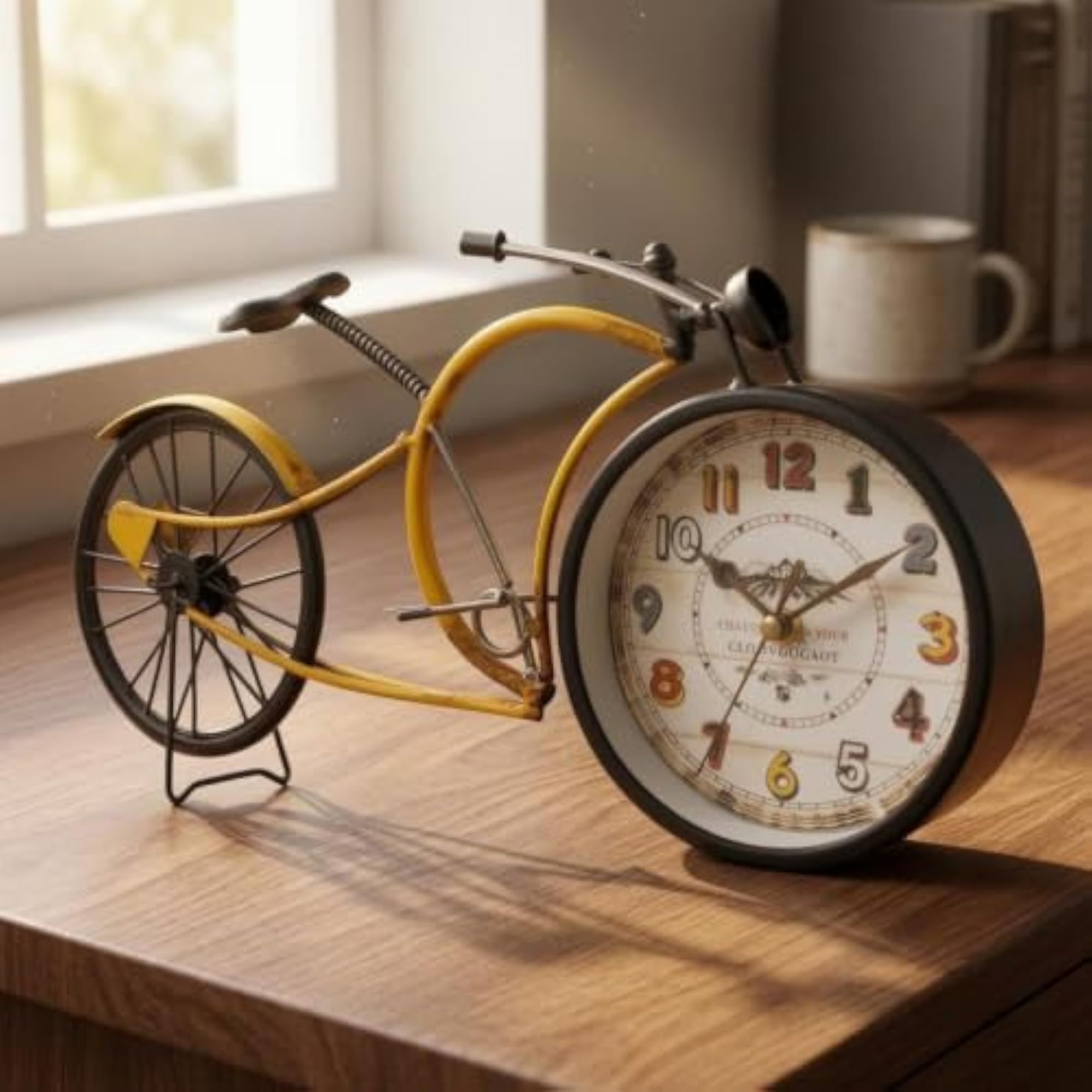 Handmade Iron Cycle Clock Model