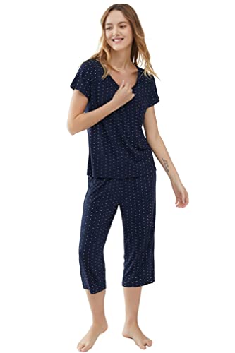 Joyaria Cooling Pajamas Bamboo Viscose Lightweight PJs Set Women Wicking Sleepwear for Night Sweat S-XXL4
