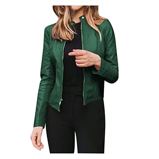 Fulidngzg Chaqueta Bomber Mujer: Chaqueta Otoño Punk Ajustado Polipiel Abrigo Invierno Casual Bomber Con Cremallera Elegantes Chaqueta Piel Marron Militar Chaqueta De Cuero Chaqueta Bomber Ligeras