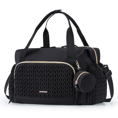 MOMMORE Baby Changing Bag Large Capacity Nappy Bag Diaper Tote for Mom with Foldable Changing Mat and Pacifier Case Hospital Maternity Handbag