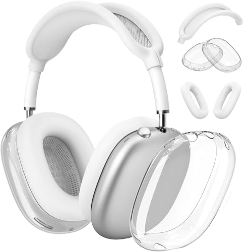 Compatible with Apple AirPods Max Case,Clear Soft TPU Anti-Scratch,Ear Pad Case Cover/Ear Cups Cover/Headband Covers for AirPods Max Headphones,Clear