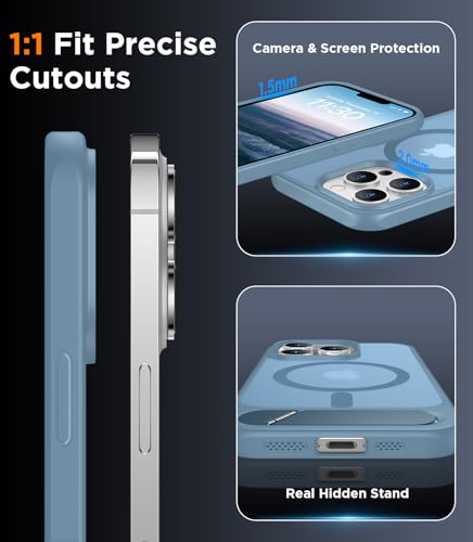 Image of Magnetic Compatible with iPhone 13 Pro Case, [Built-in Invisible Kickstand][Compatible with MagSafe] [Military Grade Shockproof] Slim Translucent Matte Phone Case for iPhone 13 Pro 6.1 inch