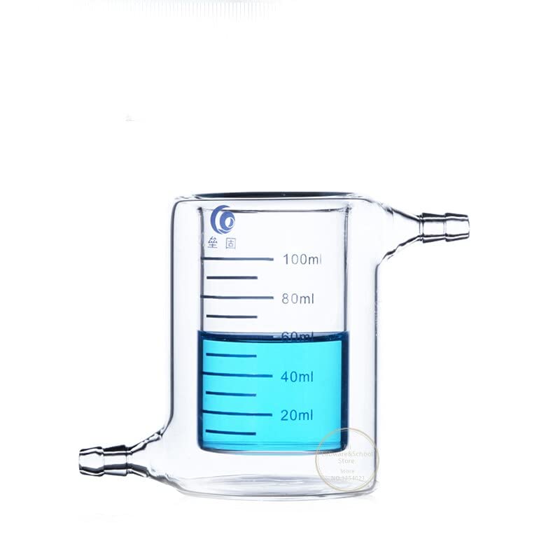 1 Uds Vaso de precipitados de Doble Capa de Vidrio de borosilicato de 50ml a 1000ml, Vaso de precipitados con Camisa de Laboratorio for experimentos fotocatalíticos (Size : 1000ml)