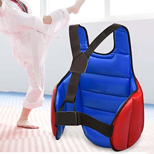 SM SunniMix Corpetto Protettivo, Corpetti Taekwondo con Cinghie Regolabili, Taekwondo Protector Vest Rib Equipment Karate Protezioni da Boxe Adatto per Altezza di Circa 140 Cm-160 Cm, Rosso Blu M