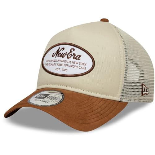 New Era A-Frame Trucker Cap - Retro Brand Patch Beige Brun New Era A-Frame Trucker Cap - Retro Brand Patch Beige Brun