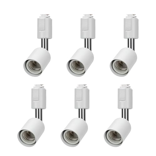 智光電気 ダクトレール用 E26 電球 ソケット－ ライティングレール用 スポットライト LED対応 ライトレール 照明 白い 黒い（ソフトホワイト/6個セット）