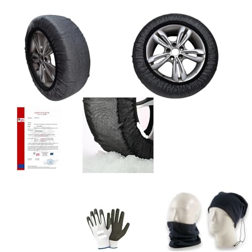 FÜR DAS Auto,SUV,4X4,FURGONI MIT Reifen 195/45 R14 Kreis 14 MESSEN XS ZUGELASSENE SCHNEESOCKEN 3D-RUTSCHSICHERHEIT AUS Stoff FÜR STRASSENABSCHNITTE MIT EIS ODER Schnee