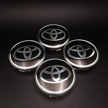 Amazon Toyota トヨタ ホイールセンターキャップ ハブキャップ 黒 銀字 60mm 4個セット ホイールカバー 車 バイク