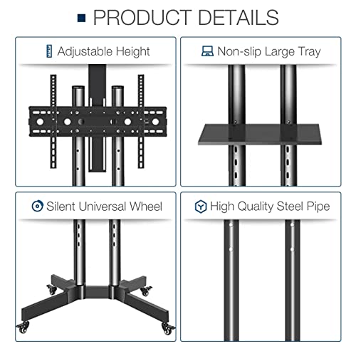 Soporte móvil para TV ajustable con ruedas para pantallas 32"-65" miniatura 5