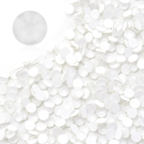 Image of Neon White Flatback Rhinestones SS16 (3.8-4.0mm), 1440pcs Glass Nail Gems, Non Hotfix Rhinestones for Nails, Crafts, Clothing, DIY Bling Decorations