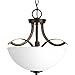 Progress Lighting P3589-20 2-100W Medium Base Semi-Flush Convertible, Antique Bronze