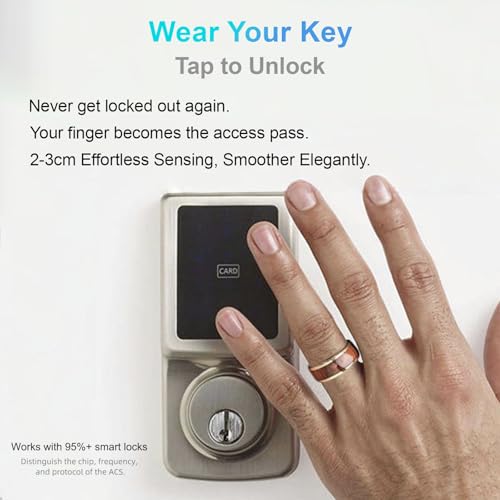 Koa Wood Band Inlay RFID Smart Ring Ceramic Epoxy Black or Gold Plated ID T5577/IC CUID(GEN2) Chip Rewritable Clone 125kHz/13.56mHz Access Control KeyCards Ring2