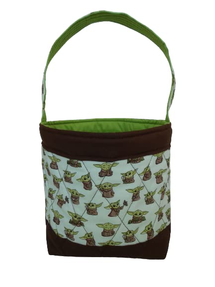 Handmade Quilted Basket in a Baby Yoda Print - Storage Basket - Lined and Washable