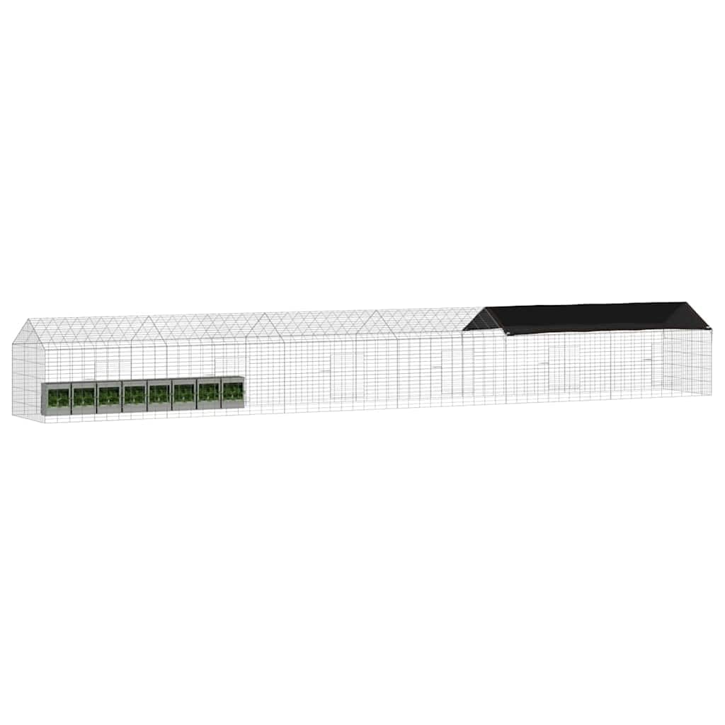 Jaula exterior para conejos de acero galvanizado, jaula grande para conejos, jaula para conejos de jardín, color plata, 400 x 78 x 78 cm, resistente a la intemperie