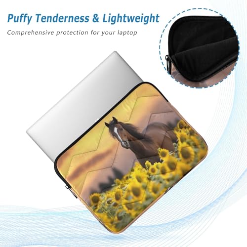 Funda para portátil de 13-14 pulgadas con diseño Horse Sunflowers miniatura 5