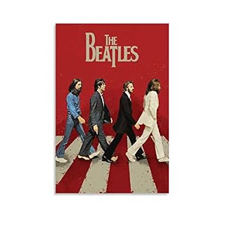 FDGER Poster décoratif sur toile The Beatles pour salon, chambre à coucher 40 x 60 cm - Les Beatles, Paul McCartney, John Lennon, RIngo Starr, George Harrison