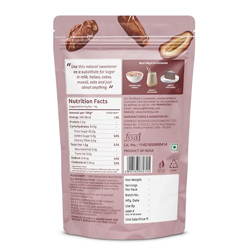Image of Farmley Date /Khajur Powder 200g | No added sugar| Perfect Sweetness| No Preservatives (Pack of 1)