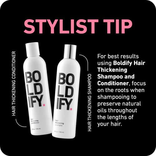 Boldify Hair Thickening Shampoo - Natural Volumizing Shampoo For Fine Hair, Sulfate Free, Biotin Shampoo For Strand Retention, Hair Loss Shampoo Instantly Stimulates Thicker & Fuller Hair - 8Oz #TOP6