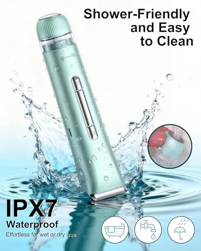 Bikini Trimmer Women, 2-in-1 Electric Lady Shavers for Women,Smooth & Flawless Facial Hair Remover & Eletric Shaver for Face, Bikini Line, Body & Legs, Waterproof, USB Rechargeable, Ideal Beauty Gift - Image 6