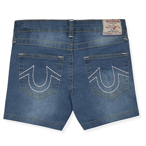 Image of True Religion Girls Jeans Shorts Set Girls Denim Short and Fashion Tee Shirt Clothing Set for Kids