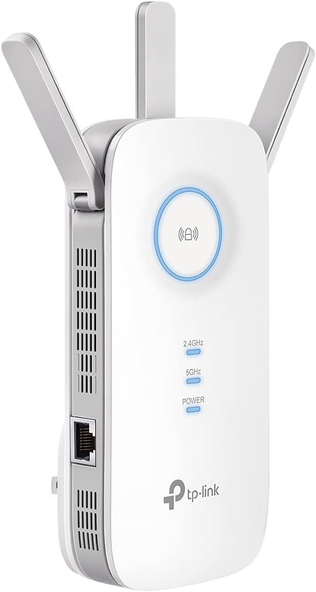 AC1900 WiFi Range Extender RE550 | Dual-Band Wireless Repeater Amplifier w/Gigabit Ethernet Port | Up to 2200 Sq. Ft., 32 Devices | Internet Signal Booster | APP Setup | EasyMesh Compatible