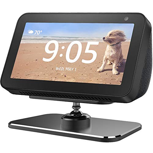 Adjustable Stand for Echo Show 5 & Show 5 2nd Gen, Aluminum 360 Degree Swivel Rotatable Holder for Echo Show 5, Easily Tilt Your Echo Show 5 Forward or Backward to Improve Viewing Angle