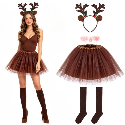 Hifot 5 Pcs Reindeer Costume Adult Tutu...