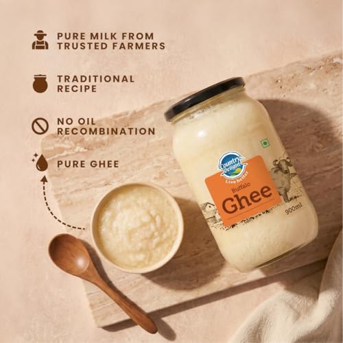 Image of Country Delight Buffalo Ghee | Pure Desi Danedar Buffalo Milk Ghee | Authentic Granular Texture, Naturally Aromatic | Premium Quality for Cooking & Wellness | 900 ML