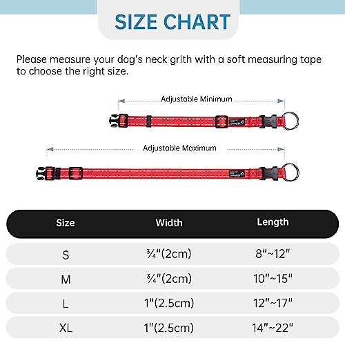 EXCELLENT ELITE SPANKER Reflective Dog Collar Classic Breathable Nylon Adjustable Pet Collar with Quick Release Buckle for Boy Girl Male Female Puppies Small Medium Large Dogs Training(BLU-S) - Image 2