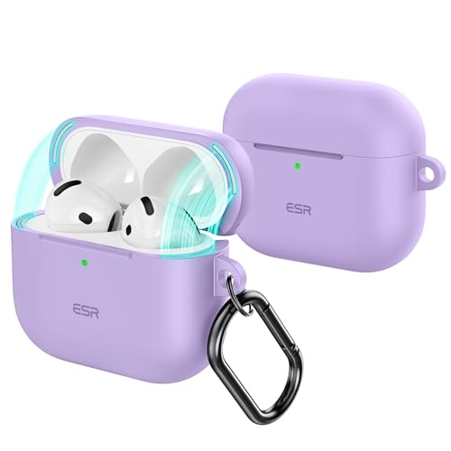 Image of ESR for AirPods 4 Case, Compatible with AirPods 4th Generation Case (2024) (USB-C), Magnetic Lid Lock, Full Drop Protection Cover, Cloud Soft Case, Purple