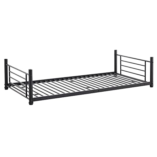 Oudiec Triple Bunk Bed With Built-In Ladder,Twin-Over-Twin-Over-Twin Size Metal Bunkbeds W/Safety Guardrails For Kids/Teen/Adults Bedroom,Divided Into Three Separate Beds,Black #TOP5