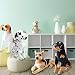 Hund Plüschtier 30CM Hunde Kuscheltier für Kinder,Plüschhund Liegend -Stofftier Hund Lebensecht Weiß Braun Welpen Hund Tier Plüsch Puppe Hund Kissen Plüschtier Spielzeug für Kinder Jungen Mädchen
